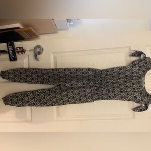 Chic Black and White Patterned Jumpsuit